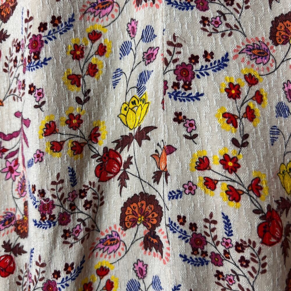 Democracy Blouse Womens Size Medium Floral Boho Tie at Waist Colorful Spring - Picture 8 of 16
